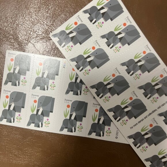 Elephants Eint-Oass Forever Stamps 1000 Pcs - Picture 6 of 6